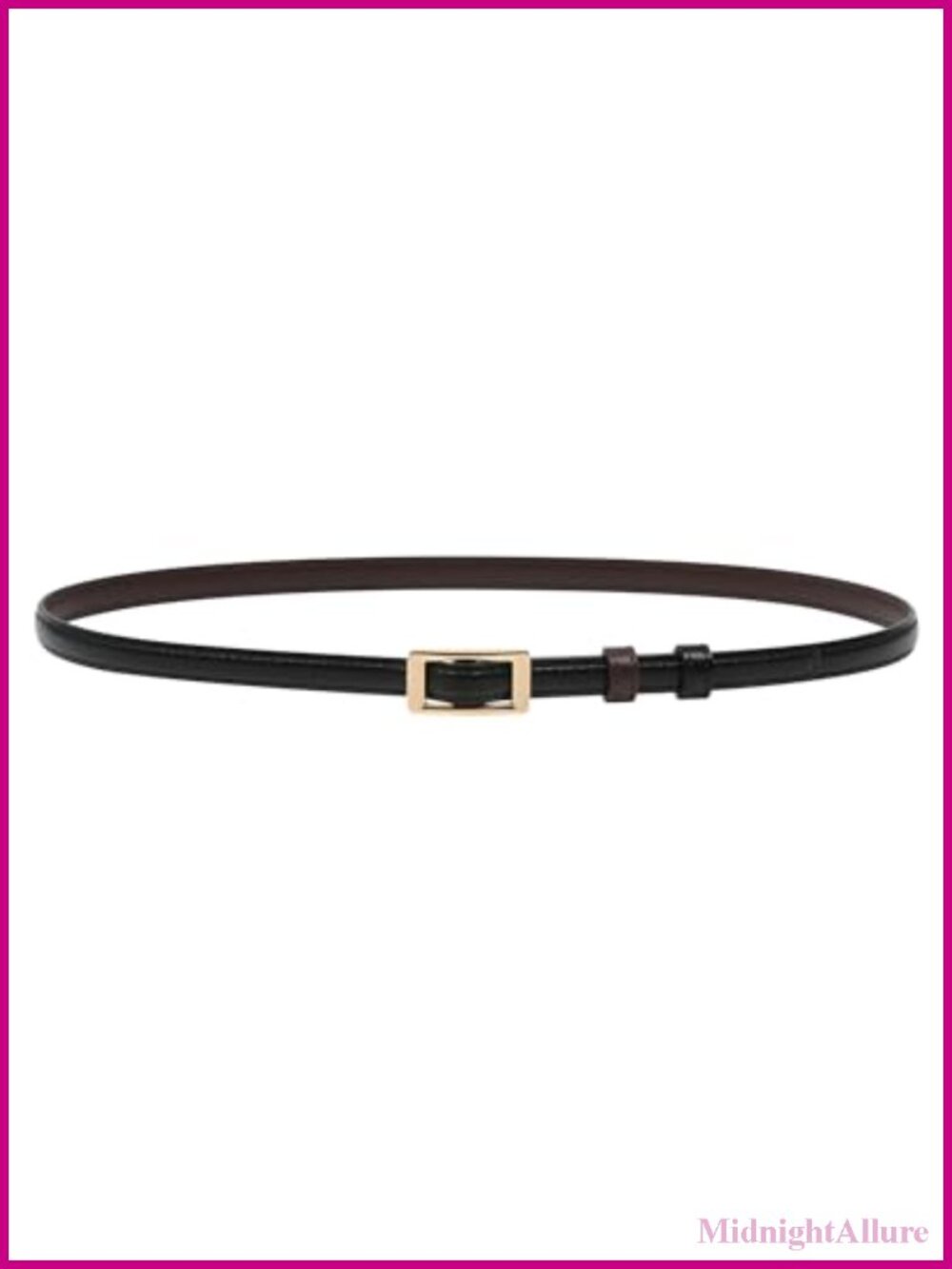 Hole-Free Reversible Skinny Belt 1/2" PU Leather Women's Adjustable Waist Belt